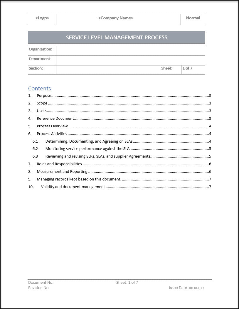 ISO 20000 Documentation Toolkit