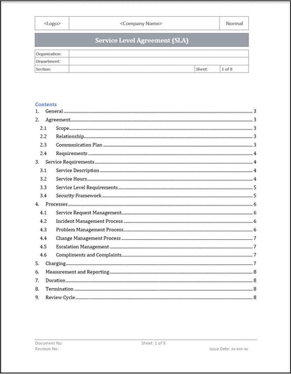 ISO 20000 Documentation Toolkit