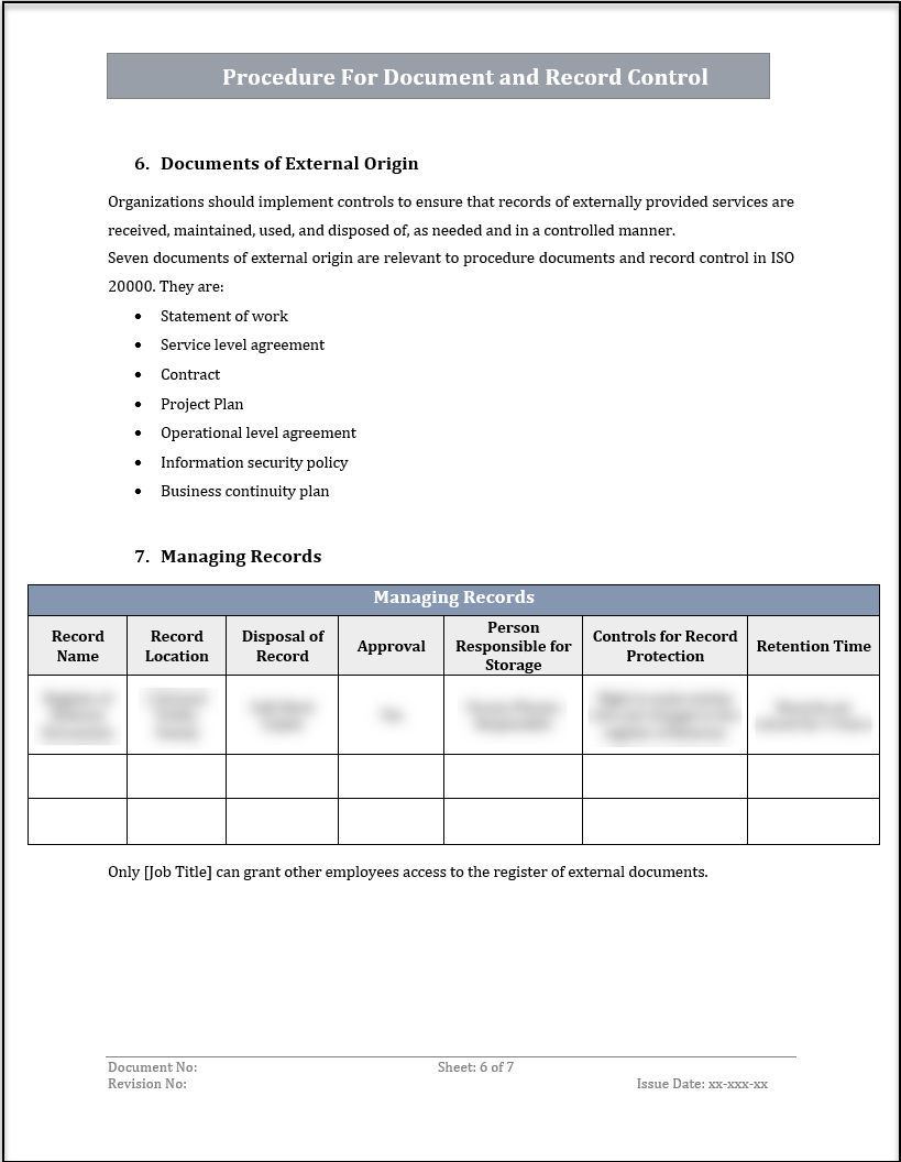 ISO 20000 Documentation Toolkit