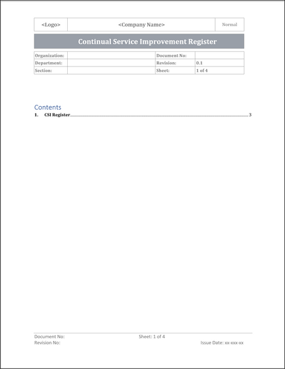 ISO 20000 Documentation Toolkit