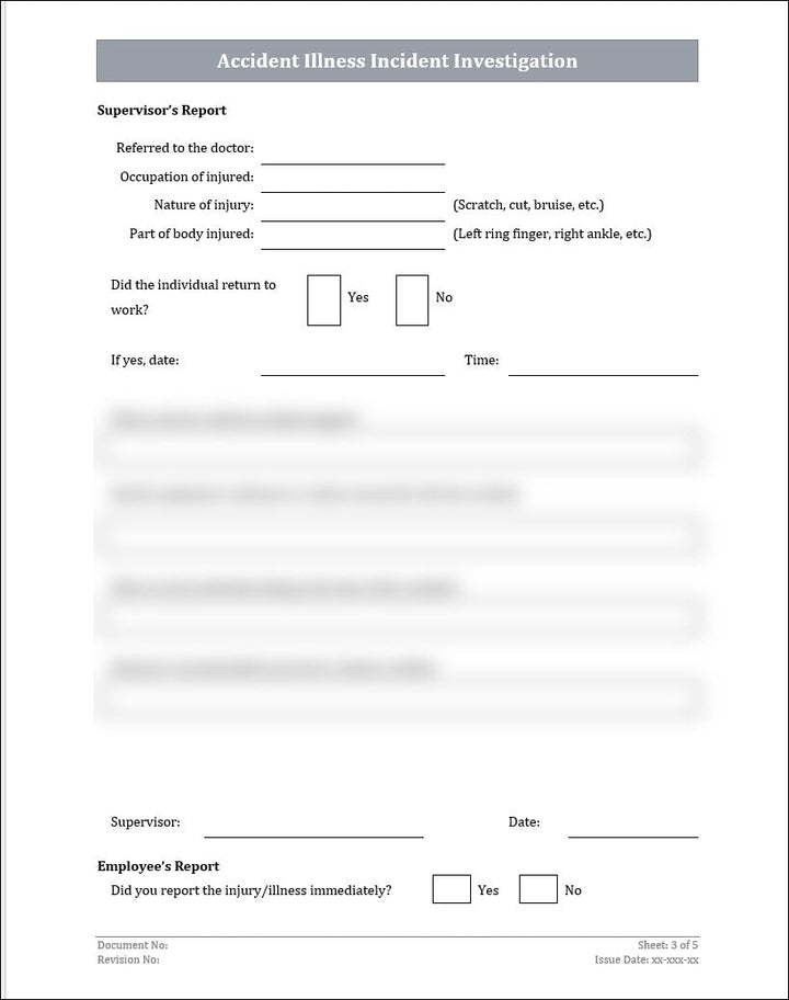 Accident Illness Incident Investigation