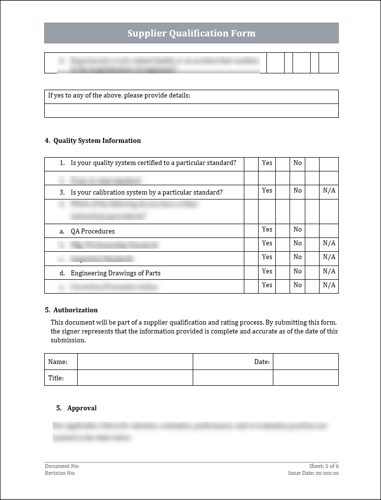 Supplier Qualification Form