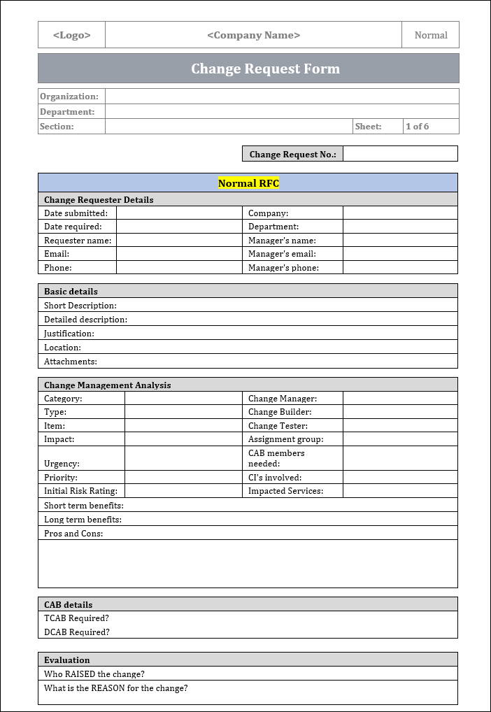 Change Request Form