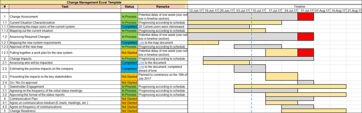 Change Management Excel Template