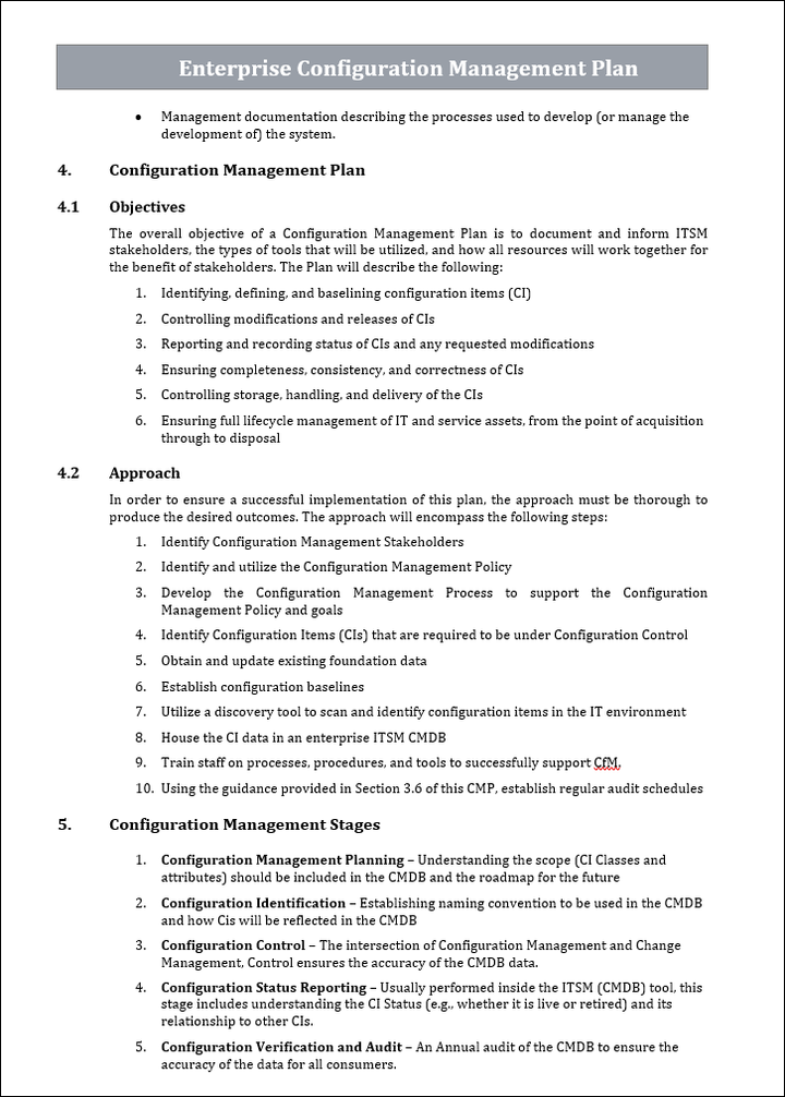 Configuration management plan Word Template