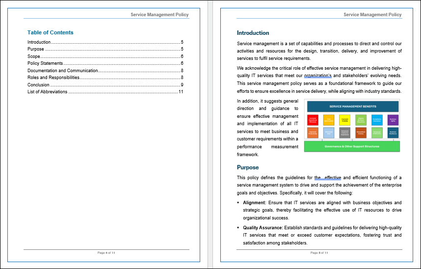 DSS01-Service Management Policy Template