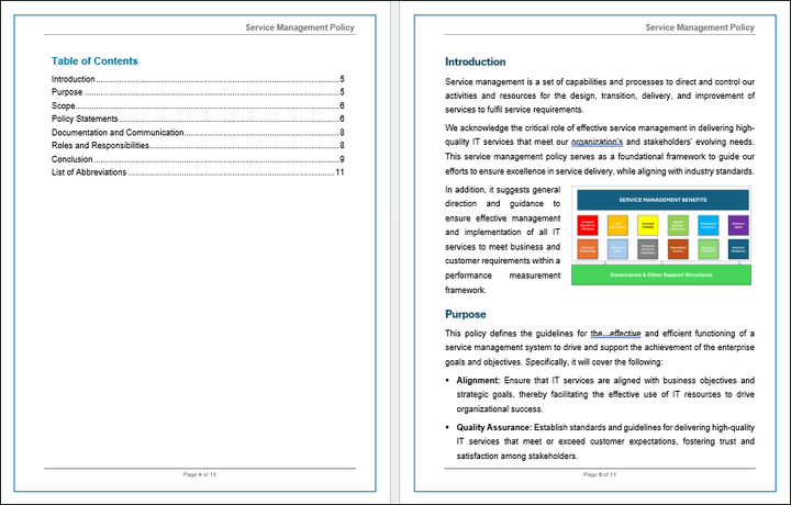 DSS01-Service Management Policy Template