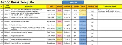 Action Item Tracker Template