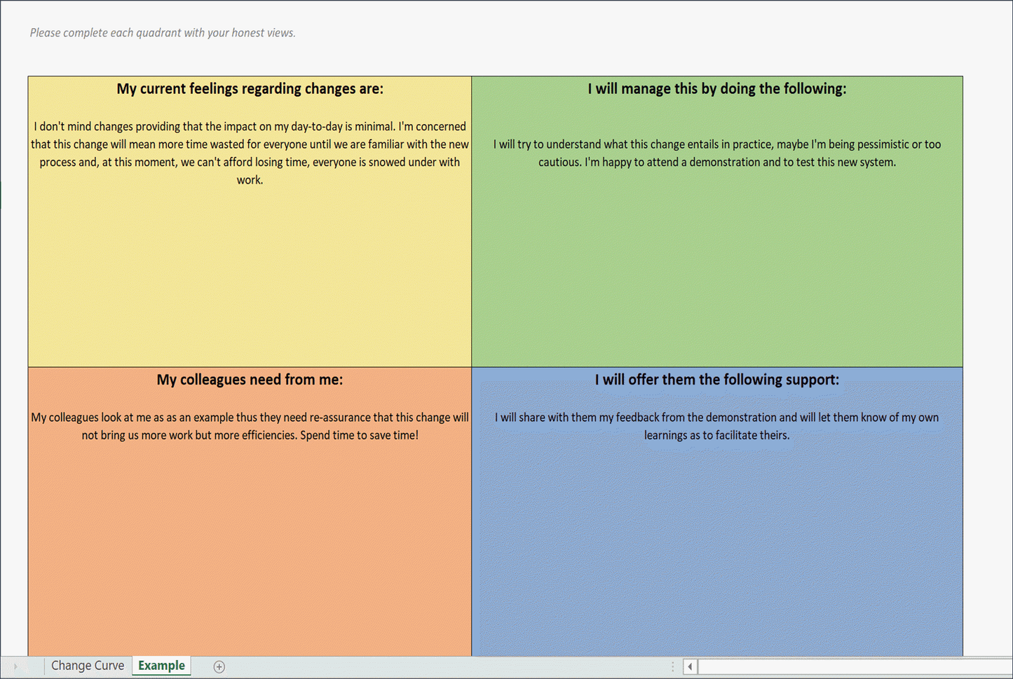 Change Curve Model Template 