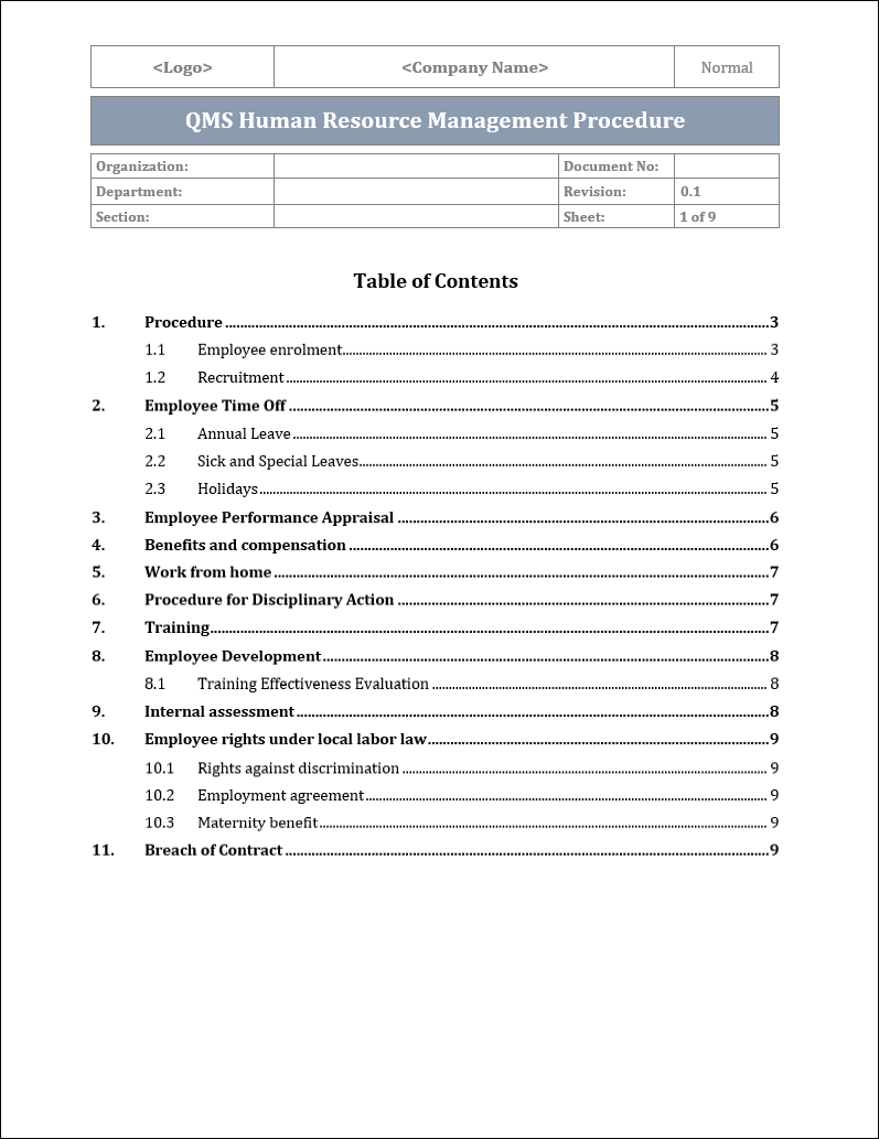 Iso 9001 Documentation toolkit