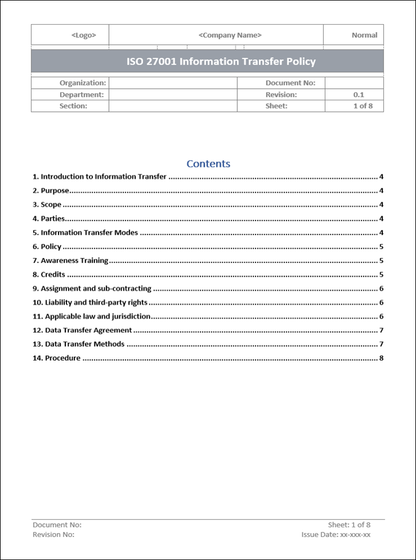 Information transfer policy