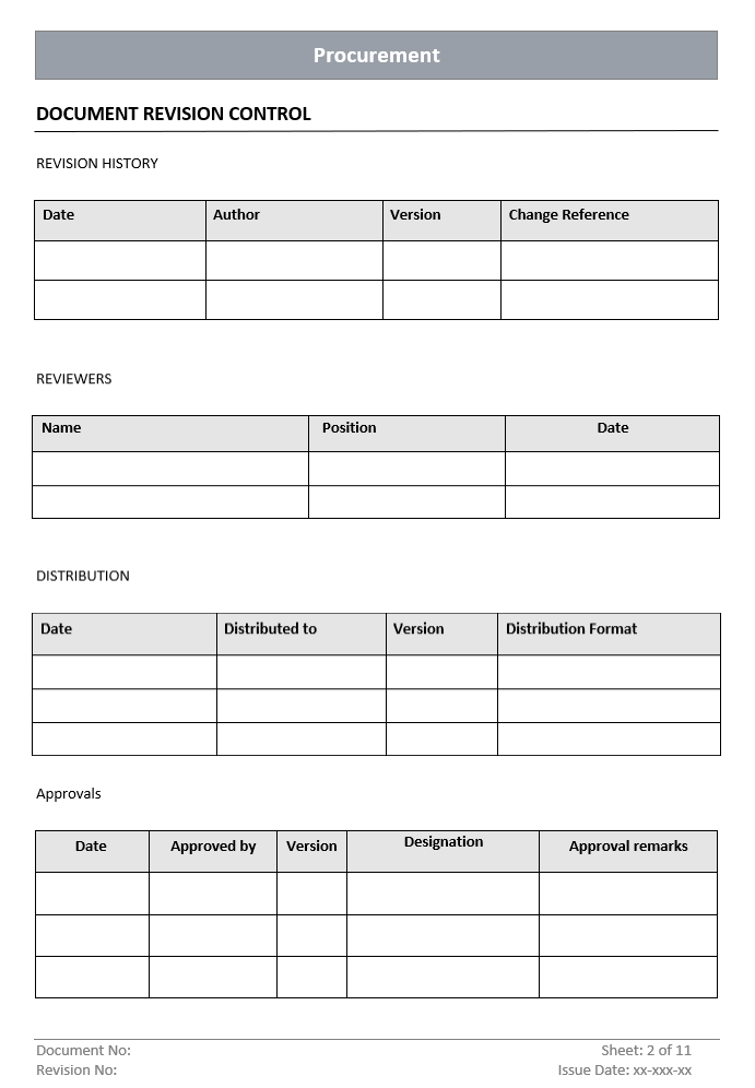 Procurement Document Control