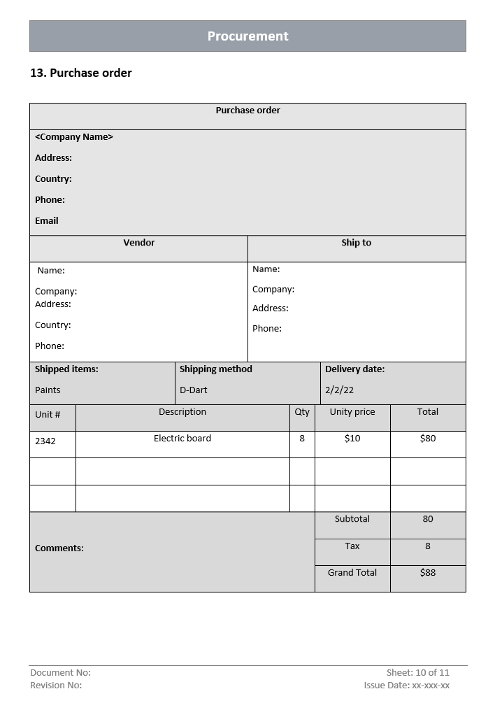 procurement purchase order