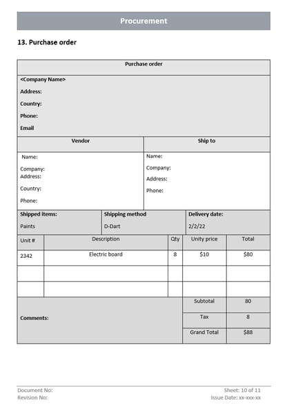 procurement purchase order