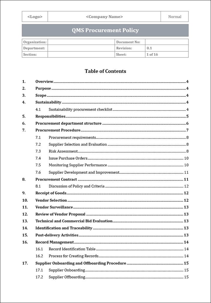 ISO 9001 Documentation Toolkit