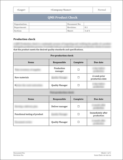 Iso product check