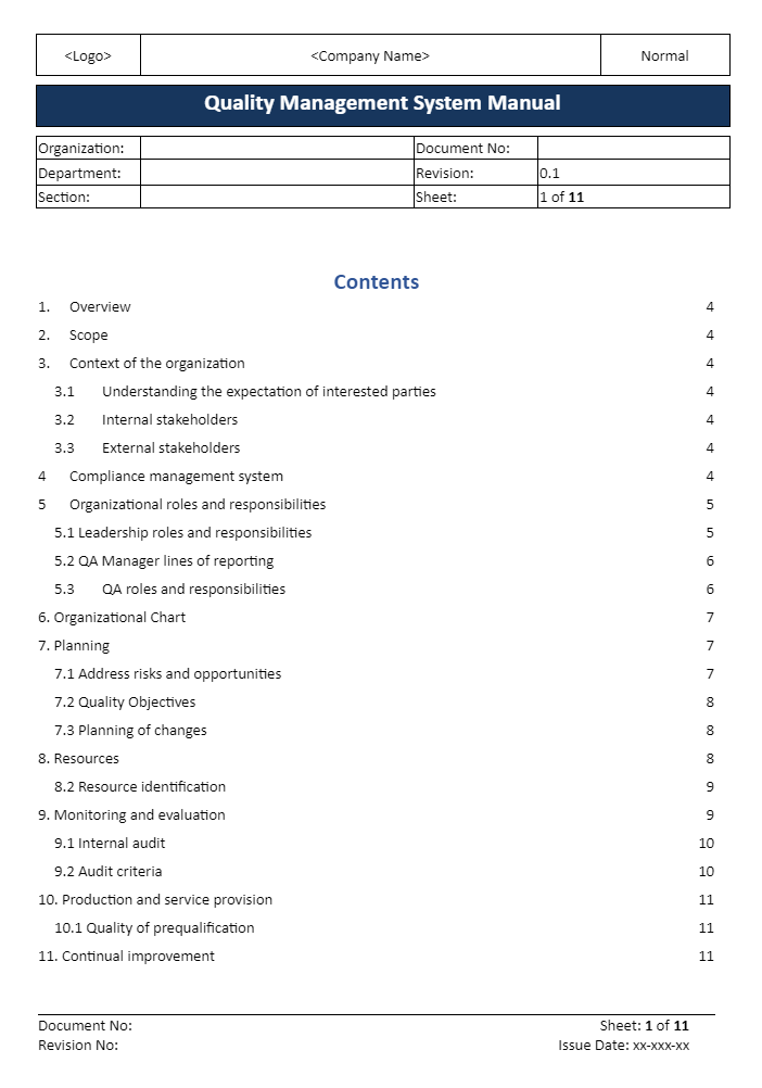 Quality Management System Manual