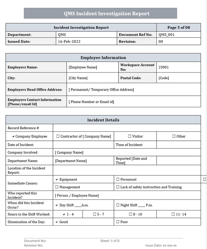 QMS Incident Investigation Report