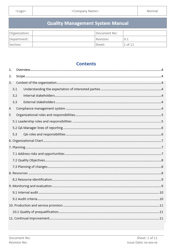 Quality Management System Manual