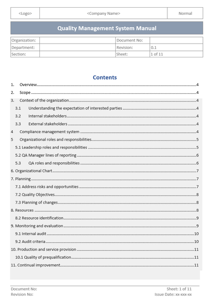 Quality Management System Manual