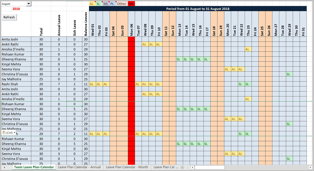 Resource and Capacity Excel Plans