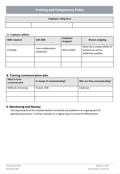 QMS Training and Competency Plan