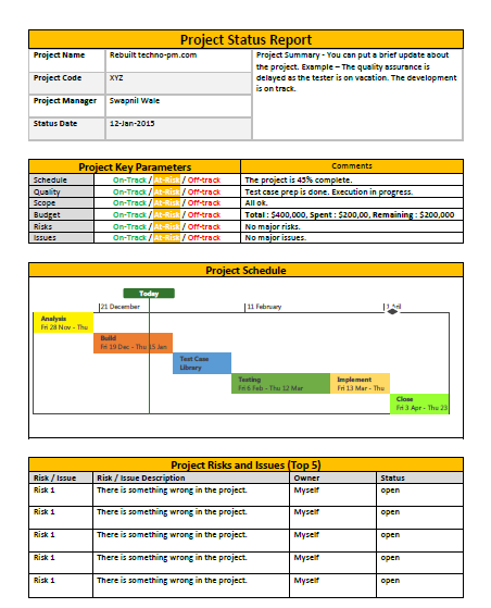 Project status report